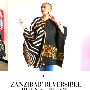 Sassy Jones Black Zanzbar Ponch,Reversible